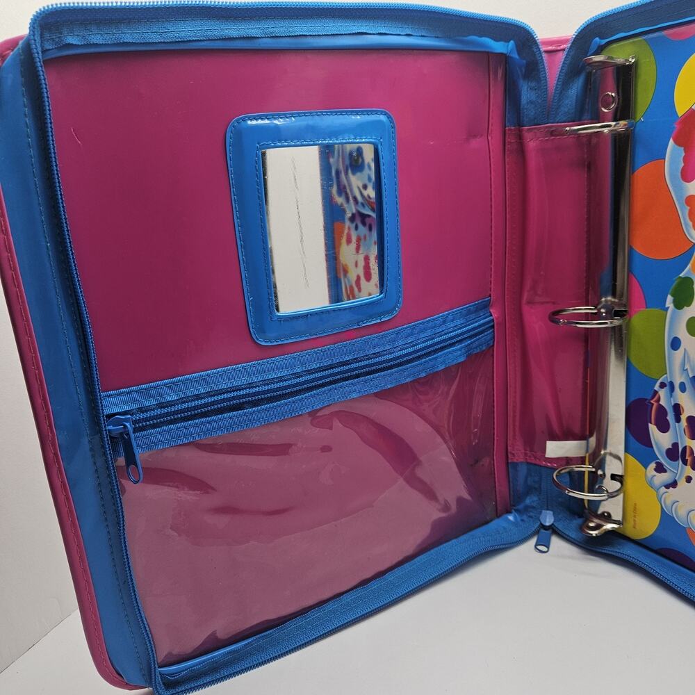 Lisa Frank Vintage 90's 3 Ring Binder Spotty And Dotty Zip Up - Picture 9 of 12